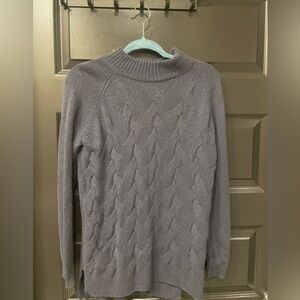 Garnet Hill Blue Cashmere Knit Sweater